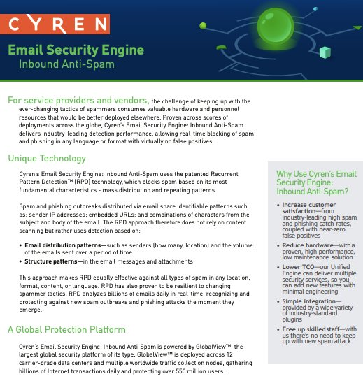 Is Your Email Spam? Cyren Antispam Services Have Declared It So!